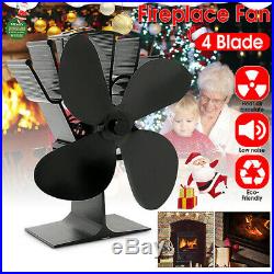 Heat Powered Fireplace Fan 4 Blade Eco-friendly Wood Burning Heat Stove Fan