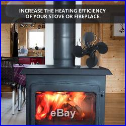 Heat Powered Fireplace Fan 4 Blade Eco-friendly Wood Burning Heat Stove Fan