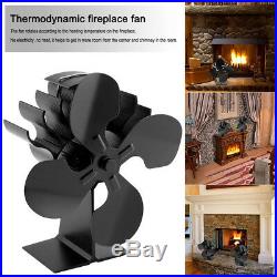 Heat Powered Stove Fan Silent Operation 4Blades for Wood Log Burning Fireplace