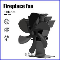 Heat Powered Stove Fan for Upgraded Thermometer Efficient Wood Burning 6-Blades