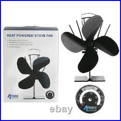 Heat Powered Wood Burning Mini Stove Top Fan In Black Eco Friendly New Design