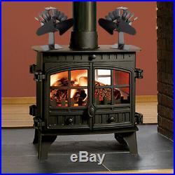 Heat Powered Wood Stove Fan 4 Blades Wood Log Burner Fireplace Eco Friendly Fan