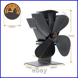 Heat Powered Wood Stove Fan with 4-Blade, Quiet Fireplace Wood Burning Eco