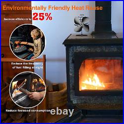 Heat Powered Wood Stove Fan with 4-Blade, Quiet Fireplace Wood Burning Eco-Frien