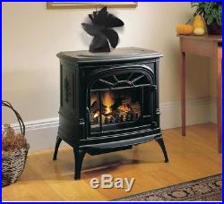 Home-Complete Heat Powered Wood Burning Stove Fan Eco Fan Fire Place Black New