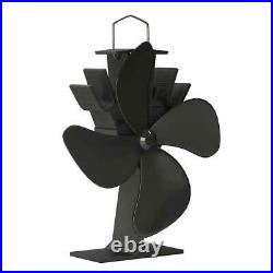 Home Complete Stove Fan Heat Powered Wood Burning Fireplace Blower Black