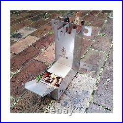 Hot Ash Wood Burning Stainless Steel Rocket Stove (Now Weighs 2 Pounds!)