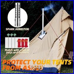 Hot Tent Stove, 304 Stainless Wood Burning Stove, Portable Wood Stove with 6