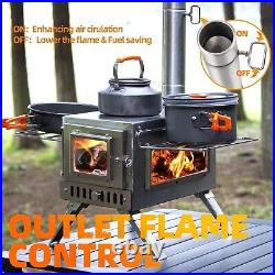 Hot Tent Stove, AVOFOREST Wood Burning Stove, Small Wood Stove with 7/6 Stainle