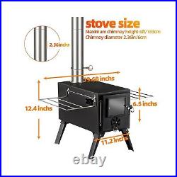 Hot Tent Stove, AVOFOREST Wood Burning Stove, Small Wood Stove with 7 Stainless