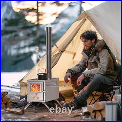 Hot Tent Stove, Camping Wood Stove for Tent, Portable Stainless Steel Wood Burni
