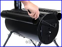 Hot Tent Stove Jack Wood Burning Heater With Vent Pipe Kit For Winter Portable