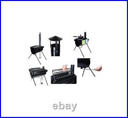 Hot Tent Stove Jack Wood Burning Portable Heater With Vent Pipe Kit For Winter