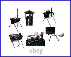 Hot Tent Stove Jack Wood Burning Portable Heater With Vent Pipe Kit For Winter