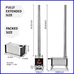 Hot Tent Stove Jack Wood Burning Portable with Vent Pipe Camping Fire Kit Winter Hot Tent Stove Jack Wood Burning Portable with Vent Pipe Camping Fire Kit Winter