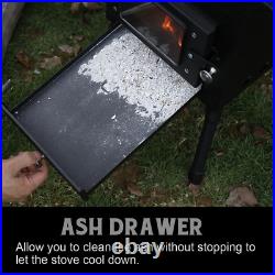 Hot Tent Stove, Large Side Window, Winter Wood Burning Stove for Heating Cooking