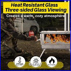 Hot Tent Stove, Outdoor Portable Wood Burning Stove with Chimney Pipe Anti-Scald Hot Tent Stove, Outdoor Portable Wood Burning Stove with Chimney Pipe Anti-Scald