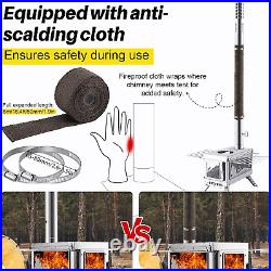 Hot Tent Stove, Outdoor Portable Wood Burning Stove with Chimney Pipe Anti-Scald Hot Tent Stove, Outdoor Portable Wood Burning Stove with Chimney Pipe Anti-Scald