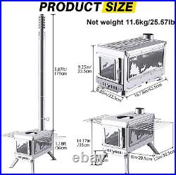 Hot Tent Stove, Outdoor Portable Wood Burning Stove with Chimney Pipe Anti-Scald Hot Tent Stove, Outdoor Portable Wood Burning Stove with Chimney Pipe Anti-Scald