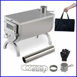 Hot Tent Stove Stove, Portable Wood Burning Stove Ultralight Stainless Steel