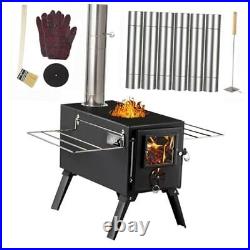 Hot Tent Stove, Wood Burning Stove, Small Wood Stove with 7/6 Stainless Chimney