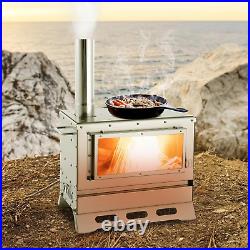 Hot Tent Stove Wood Burning with Chimney Pipe, Portable Folding Tent Wood Stoves Hot Tent Stove Wood Burning with Chimney Pipe, Portable Folding Tent Wood Stoves