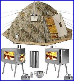 Hot Tent with Wood Burning Stove 4 Season Cold Weather Expedition Camping Tent