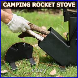 Hottoby Camping Rocket Stove Portable Wood Burning Camping Stove (Square)