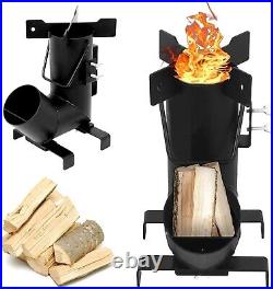 Hottoby Camping Rocket Stove with Free Carry Bag Portable Wood Burning Camping