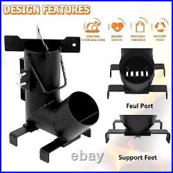 Hottoby Camping Rocket Stove with Free Carry Bag Portable Wood Burning Camping
