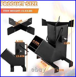 Hottoby Portable Rocket Stove Heavy-Duty Wood Burning Stov For Camping Grill Etc