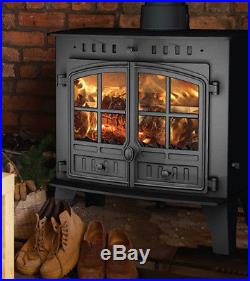 Hunter Herald 80B Central Heating Stove New Multi Fuel Wood Burning Fire Double