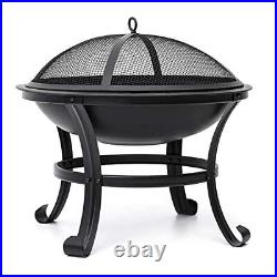 IMEISH Wood Burning Fire Pit Stove Firepit Heater with Poker for Outdoor Camp