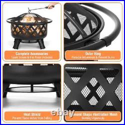 KINGSO 30inch BBQ Grill Fire Pits Outdoor Wood Burning Fire Pit Stove Garden Pat