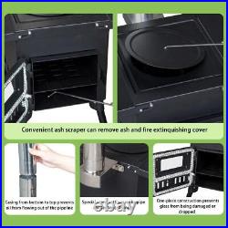 Karl home Wood Burning Steel Stove With Chimney Tube+Foldable Legs 22W Black Karl home Wood Burning Steel Stove With Chimney Tube+Foldable Legs 22W Black