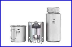 Keith Titanium Ti3070 Nesting Camp Set Plastic-Free Bottle, Mug & Wood Stove Keith Titanium Ti3070 Nesting Camp Set Plastic-Free Bottle, Mug & Wood Stove