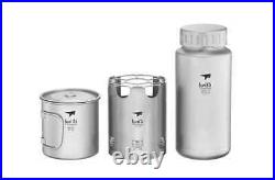 Keith Titanium Ti3070 Nesting Camp Set Plastic-Free Bottle, Mug & Wood Stove Keith Titanium Ti3070 Nesting Camp Set Plastic-Free Bottle, Mug & Wood Stove