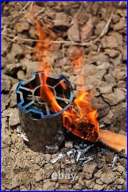 Keith Titanium Ti3070 Nesting Camp Set Plastic-Free Bottle, Mug & Wood Stove Keith Titanium Ti3070 Nesting Camp Set Plastic-Free Bottle, Mug & Wood Stove