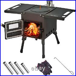 Kingcamp Wood Burning Stove Portable Camping Wood Stove with 4 Stainless Steel P