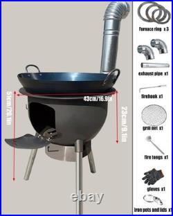 LITAITAI Wood Burning Stove, Heavy-Duty Rocket Stove, Windproof Stove(43cm/16.9in)