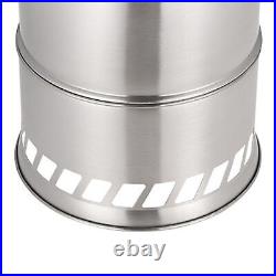 (L)Camping Stove Foldable Stainless Steel Wood Burning Stove Portable Backp ZK