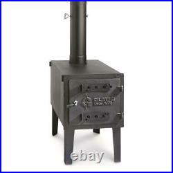 Large Outdoor Wood Burning Stove Camping Cast Iron Steel Tent Safe Fire-Box Heat