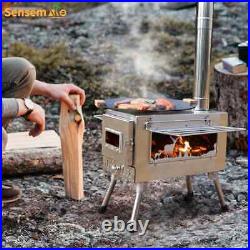 Large Portable Fire Wood Stove with Window Pipe, Tent Heater, Outdoor BBQ Large Portable Fire Wood Stove with Window Pipe, Tent Heater, Outdoor BBQ