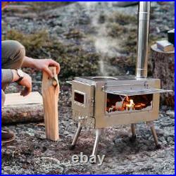 Large Portable Fire Wood Stove with Window Pipe, Tent Heater, Outdoor BBQ Large Portable Fire Wood Stove with Window Pipe, Tent Heater, Outdoor BBQ