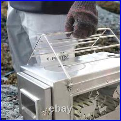 Large Portable Fire Wood Stove with Window Pipe, Tent Heater, Outdoor BBQ