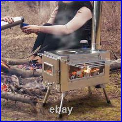 Large Portable Fire Wood Stove with Window Pipe, Tent Heater, Outdoor BBQ Large Portable Fire Wood Stove with Window Pipe, Tent Heater, Outdoor BBQ