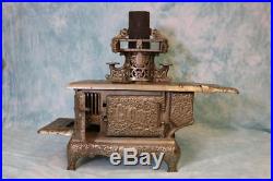 Large Salesman's sample wood burning KENTON Stove Globe Cast Iron stove NICKEL