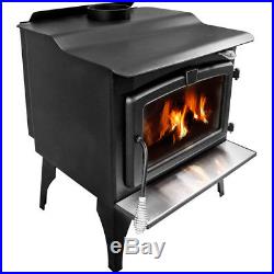 Large Wood Burning Stove Heats up to 2200 sq ft with Blower & Brick lined firebox