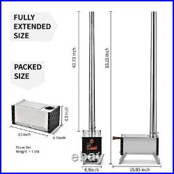 Lightweight Winter Tent Wood Stove Camping Heating Cooking Stove withChimney Pipes Lightweight Winter Tent Wood Stove Camping Heating Cooking Stove withChimney Pipes