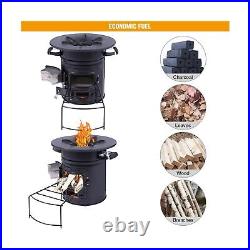 Lineslife Rocket Stove Wood Burning Portable for Backpacking, Charcoal Campin